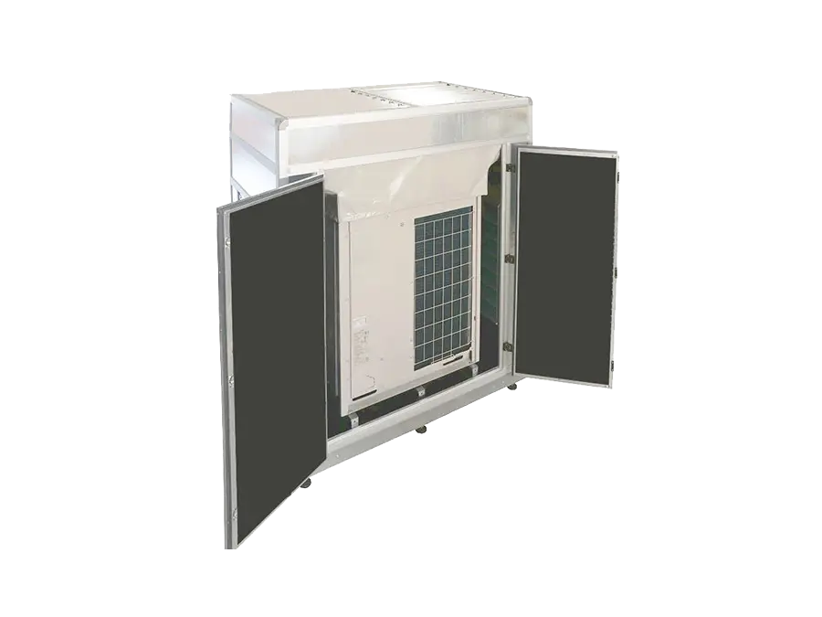 Osłona wyciszająca pompy ciepła serii V w kolorze czarnym. Wycisz pompe ciepła o 19 db(A)