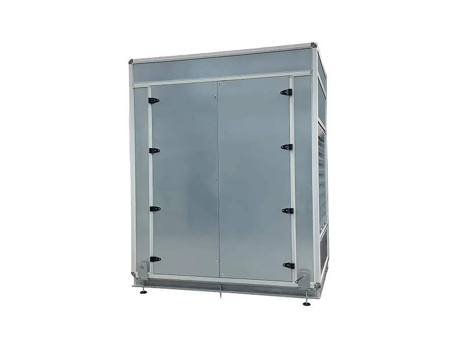 Osłona wyciszająca pompy ciepła serii V w srebrno-czarnym. Wycisz pompe ciepła o 19 db(A)